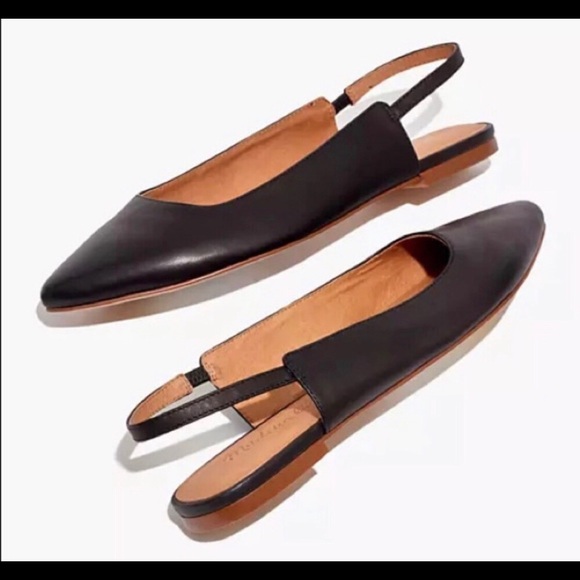 Madewell Shoes - MADEWELL NWT Margot Black Leather Flats 9